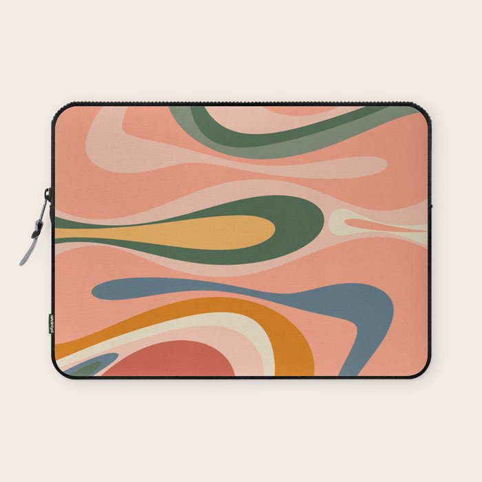 Abstract Mod Thang Multicolor Retro Modern Abstract Pattern Laptop Sleeve Gallery Image 1
