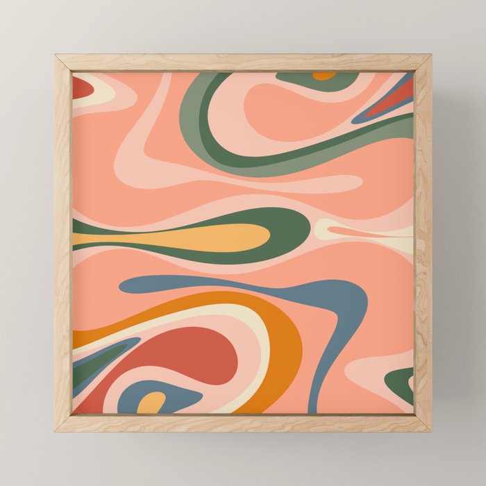Abstract Mod Thang Multicolor Retro Modern Abstract Pattern Mini Art Print Gallery Image 1