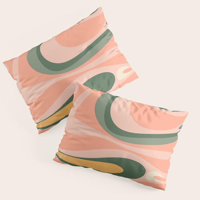 Abstract Mod Thang Multicolor Retro Modern Abstract Pattern Pillow Sham Gallery Image 1
