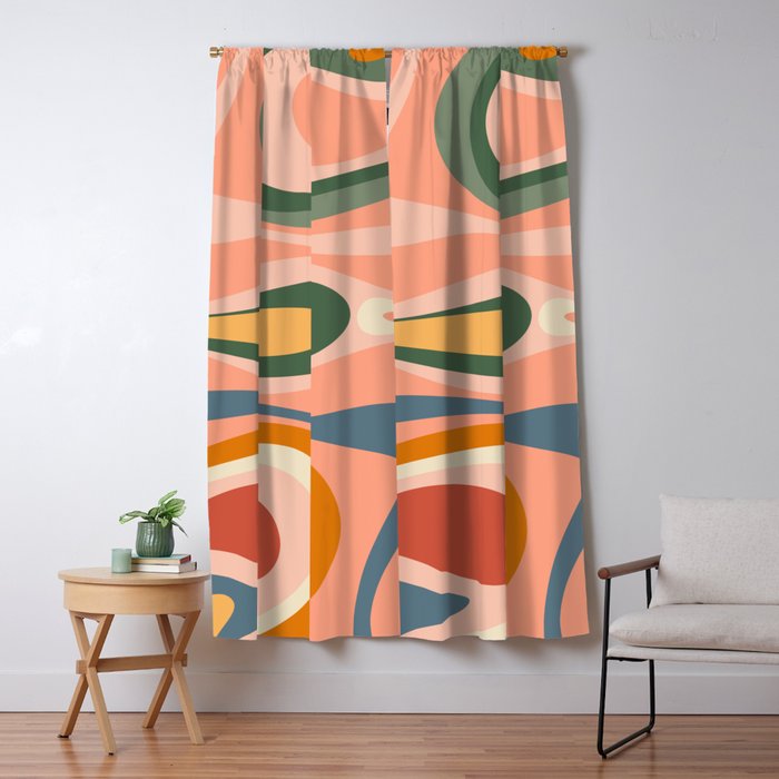 Abstract Mod Thang Multicolor Retro Modern Abstract Pattern Window Curtain Gallery Image 5