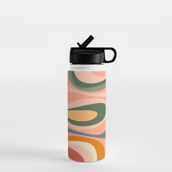 Abstract Mod Thang Multicolor Retro Modern Abstract Pattern Water Bottle Gallery Image 1