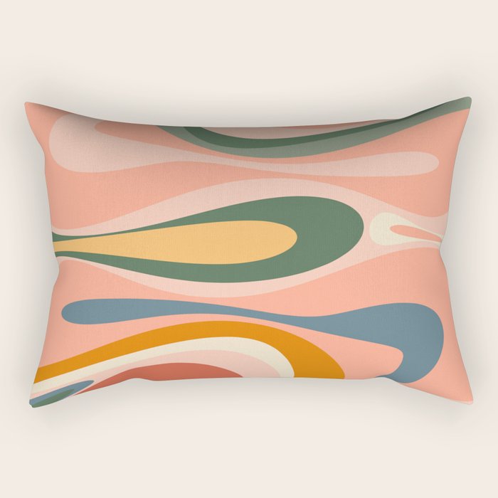 Abstract Mod Thang Multicolor Retro Modern Abstract Pattern Rectangular Pillow Gallery Image 2