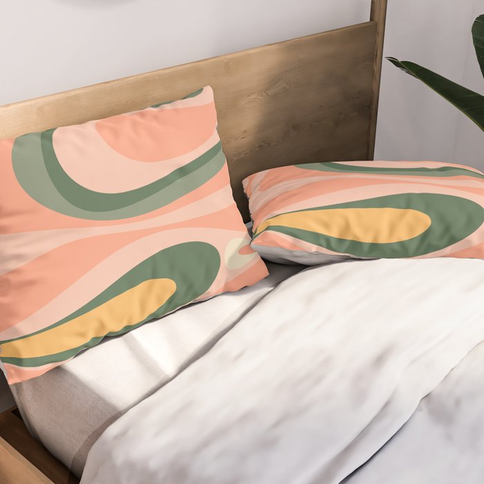 Abstract Mod Thang Multicolor Retro Modern Abstract Pattern Pillow Sham Gallery Image 2