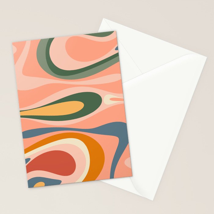 Abstract Mod Thang Multicolor Retro Modern Abstract Pattern Stationery Card Gallery Image 2