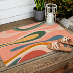 Abstract Mod Thang Multicolor Retro Modern Abstract Pattern Outdoor Rug Gallery Image 2