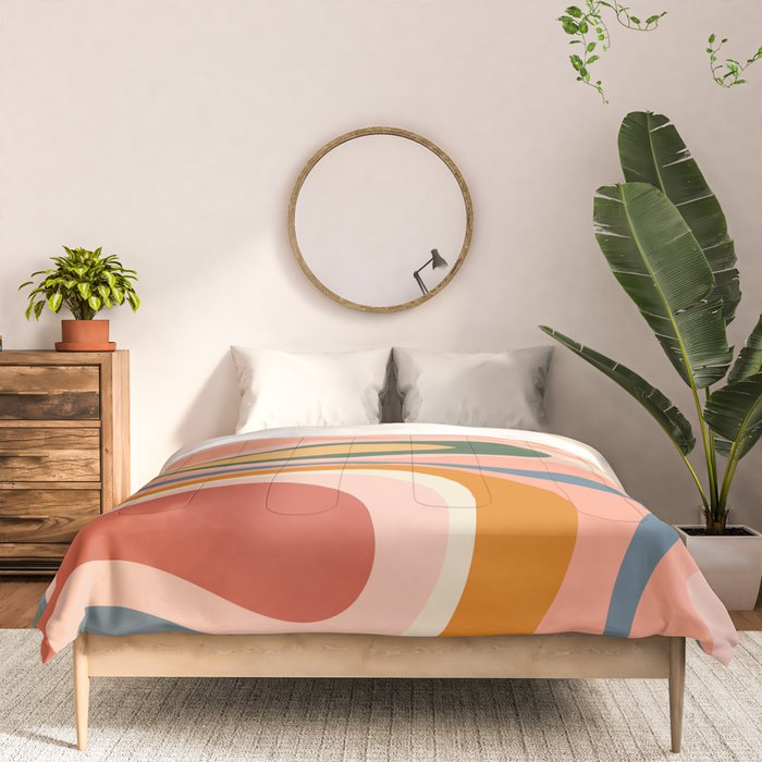 Abstract Mod Thang Multicolor Retro Modern Abstract Pattern Comforter Gallery Image 3