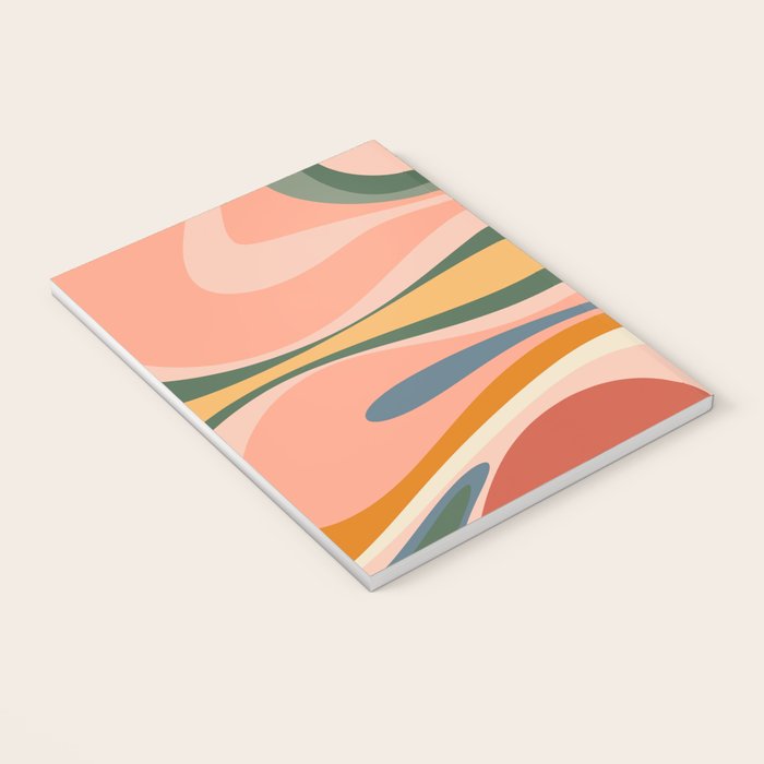 Abstract Mod Thang Multicolor Retro Modern Abstract Pattern Notebook Gallery Image 3