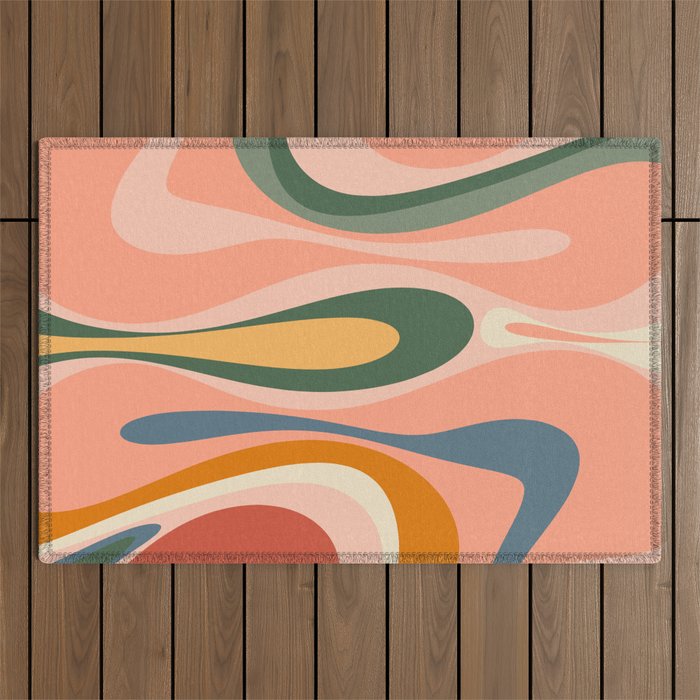Abstract Mod Thang Multicolor Retro Modern Abstract Pattern Outdoor Rug Gallery Image 1