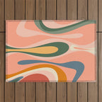 Abstract Mod Thang Multicolor Retro Modern Abstract Pattern Outdoor Rug Gallery Image 1