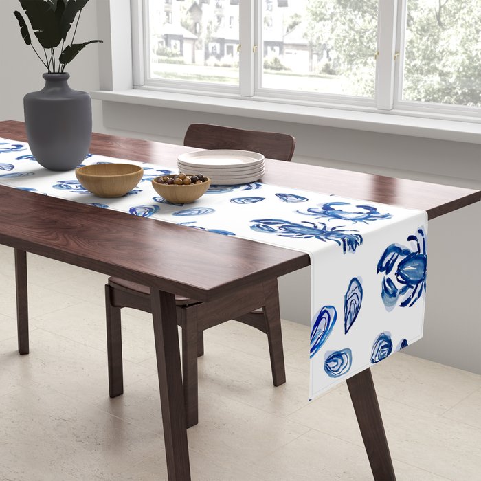 Blue and White Sea Life II Table Runner Gallery Image 2