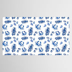 Blue and White Sea Life II Tablecloth Gallery Image 2