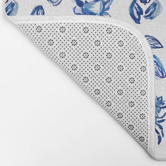 Blue and White Sea Life II Bath Mat Gallery Image 2