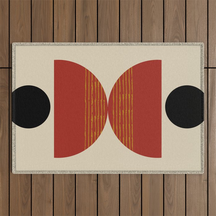 half moon abstract  Outdoor Rug Gallery Image 1