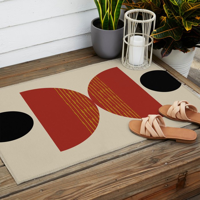 half moon abstract  Outdoor Rug Gallery Image 2