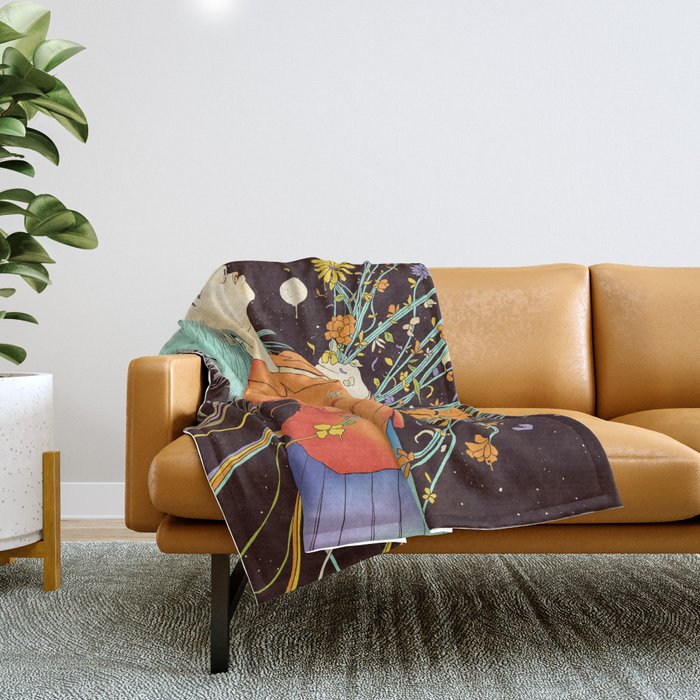 Stabbed in the Back and Still Blooming Throw Blanket Gallery Image 1