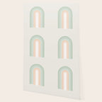 Minimal Abstract Retro Spring Rainbow - Pastel sage green and Peach fuzz Wallpaper Gallery Image 2