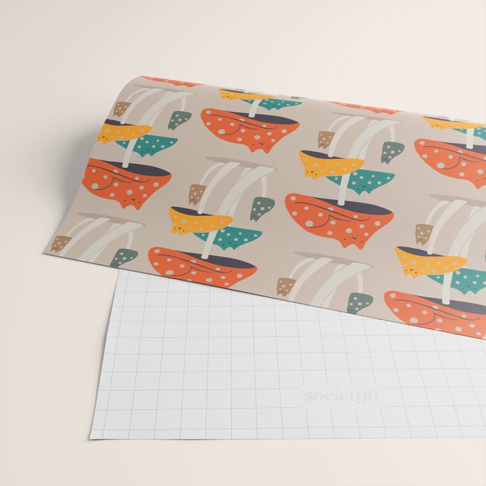 Cat and Plant 47: Mushroom Cats Wrapping Paper Gallery Image 2