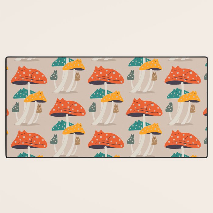 Cat and Plant 47: Mushroom Cats Desk Mat Gallery Image 3