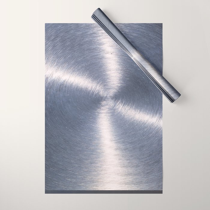 Silver Metallic Stainless Steel Pattern Wrapping Paper Gallery Image 1