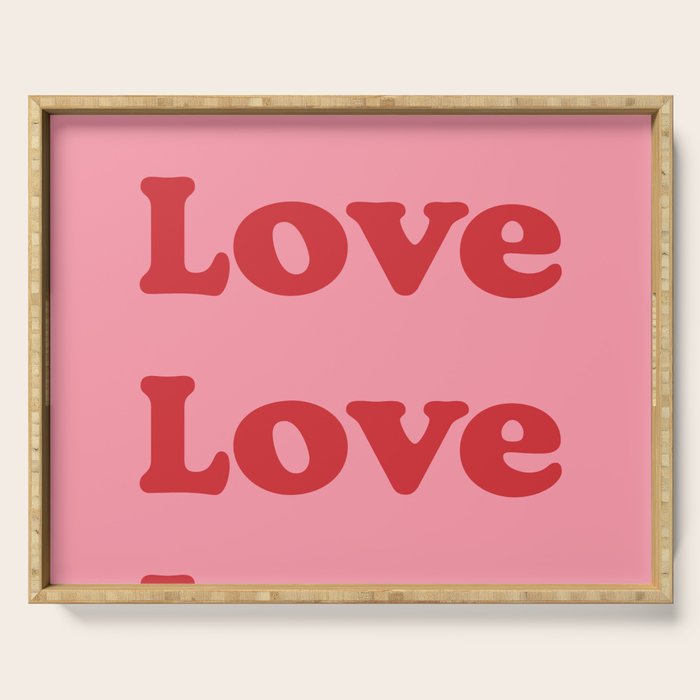 Love - pink and red Serving Tray Gallery Image 1