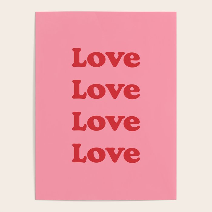 Love - pink and red Poster Gallery Image 1