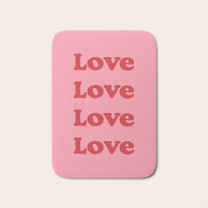 Love - pink and red Bath Mat Gallery Image 1