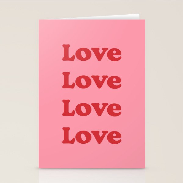 Love - pink and red Stationery Card Gallery Image 2