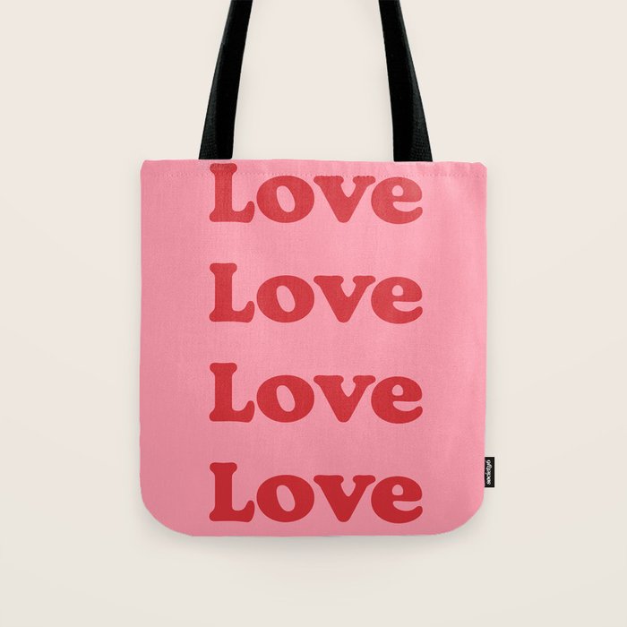 Love - pink and red Tote Bag Gallery Image 1