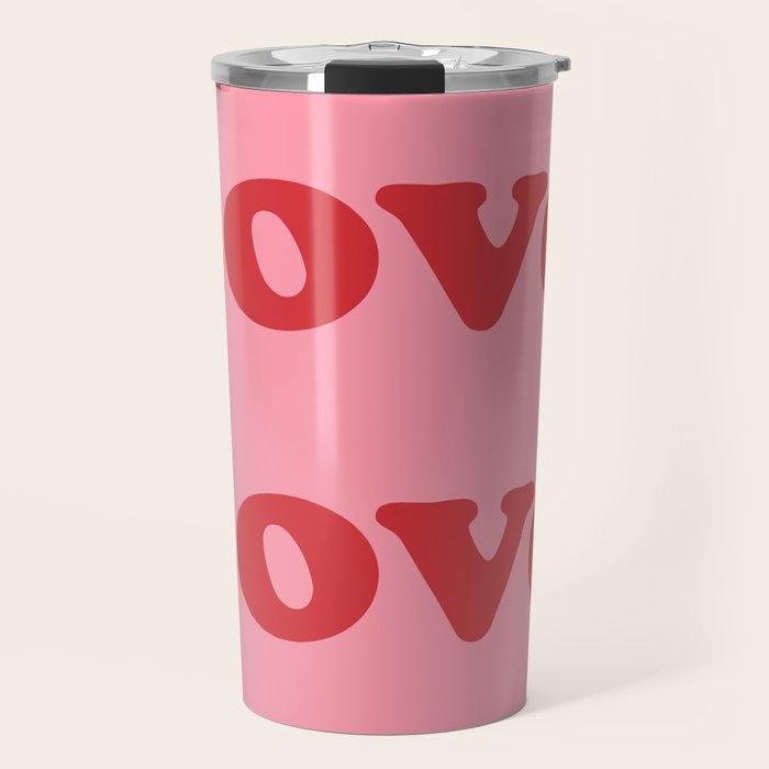 Love - pink and red Travel Mug Gallery Image 1