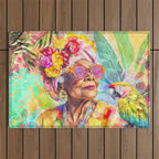 Tropical Grace And Ageless Elegance Without Limits Female Portrait Outdoor Rug Gallery Image 1