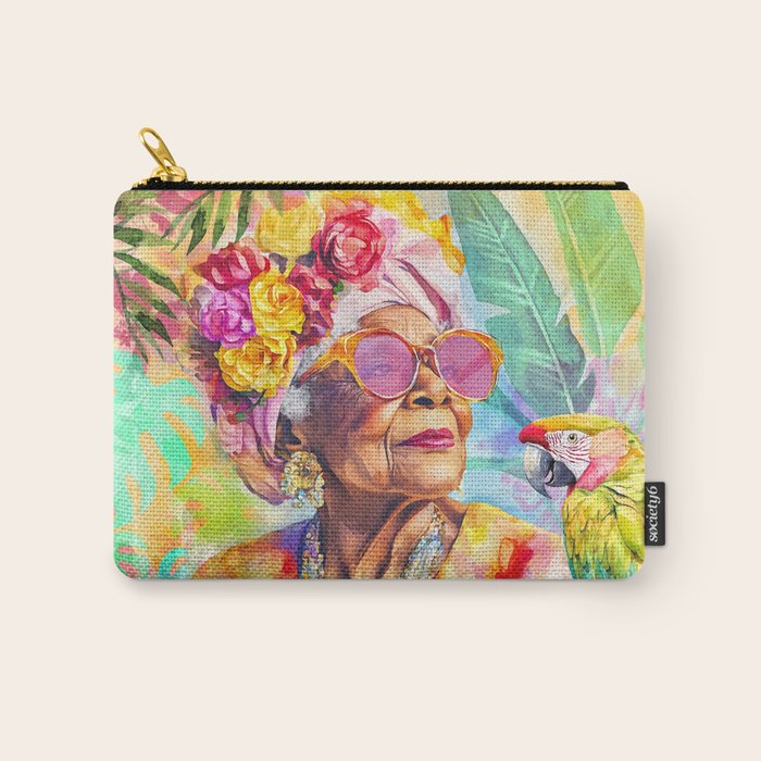 Tropical Grace And Ageless Elegance Without Limits Female Portrait Carry All Pouch Gallery Image 1
