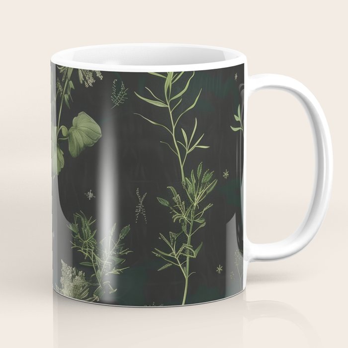 Full Moon Forest - Dreaming Crescent Moon Botanical  Coffee Mug Gallery Image 1