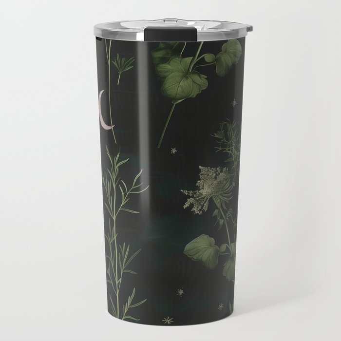 Full Moon Forest - Dreaming Crescent Moon Botanical  Travel Mug Gallery Image 1