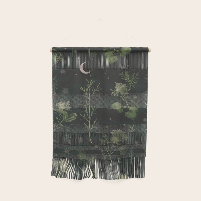 Full Moon Forest - Dreaming Crescent Moon Botanical  Wall Hanging Gallery Image 1