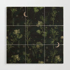 Full Moon Forest - Dreaming Crescent Moon Botanical  Wood Wall Art Gallery Image 1