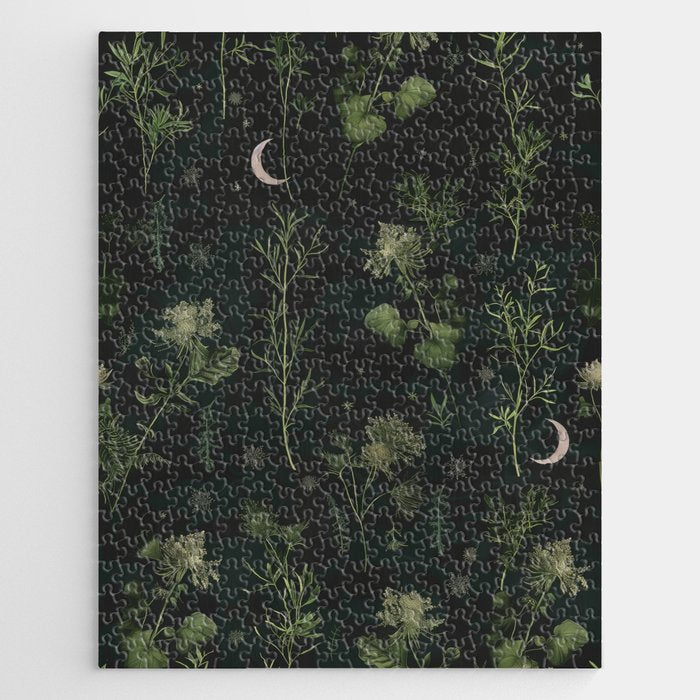 Full Moon Forest - Dreaming Crescent Moon Botanical  Jigsaw Puzzle Gallery Image 1