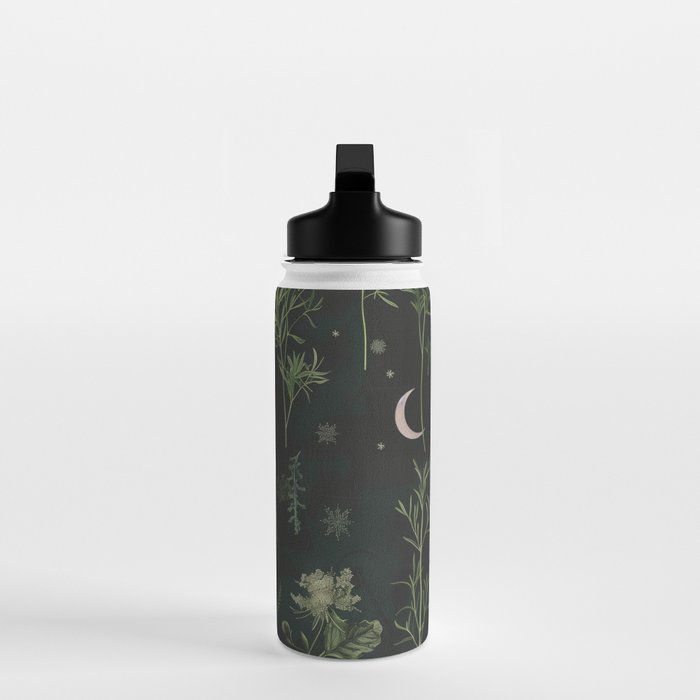 Full Moon Forest - Dreaming Crescent Moon Botanical  Water Bottle Gallery Image 3
