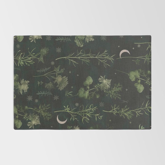 Full Moon Forest - Dreaming Crescent Moon Botanical  Rug Gallery Image 2