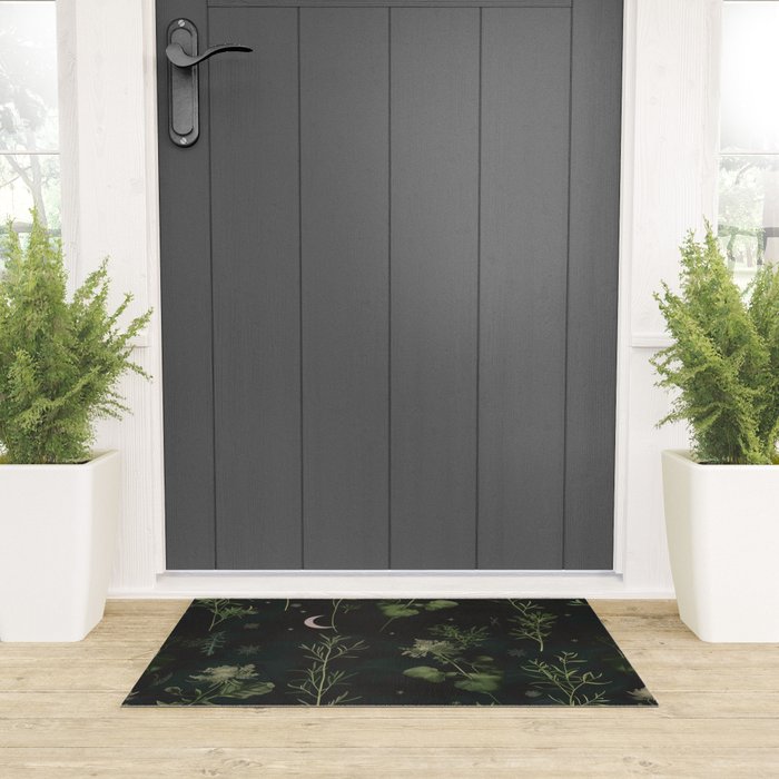 Full Moon Forest - Dreaming Crescent Moon Botanical  Welcome Mat Gallery Image 3
