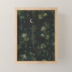 Full Moon Forest - Dreaming Crescent Moon Botanical  Mini Art Print Gallery Image 1