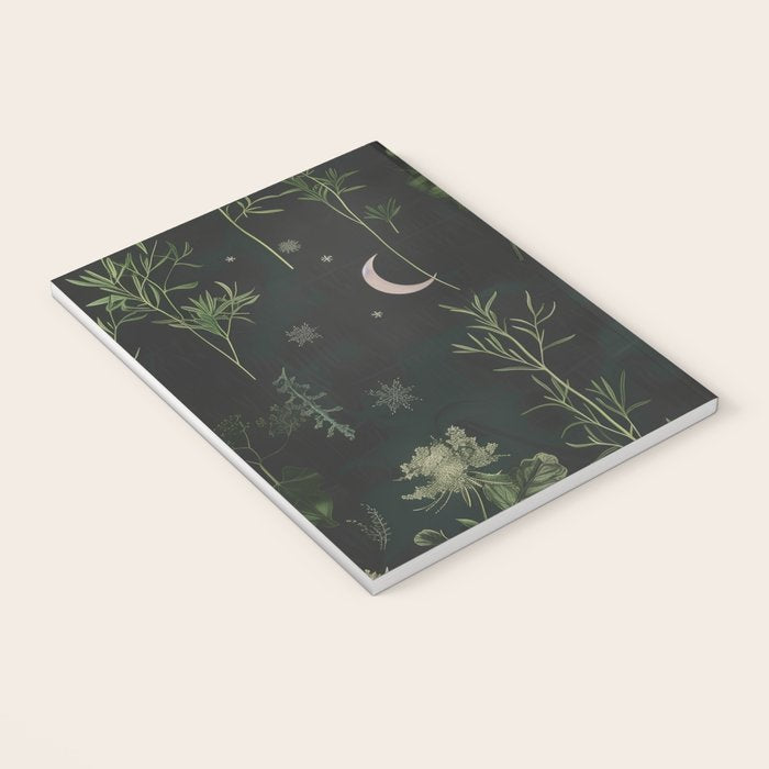 Full Moon Forest - Dreaming Crescent Moon Botanical  Notebook Gallery Image 3