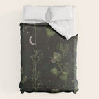 Full Moon Forest - Dreaming Crescent Moon Botanical  Duvet Cover Gallery Image 6