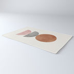 Woodblock Pink Brown Mid century modern Rug Gallery Image 3