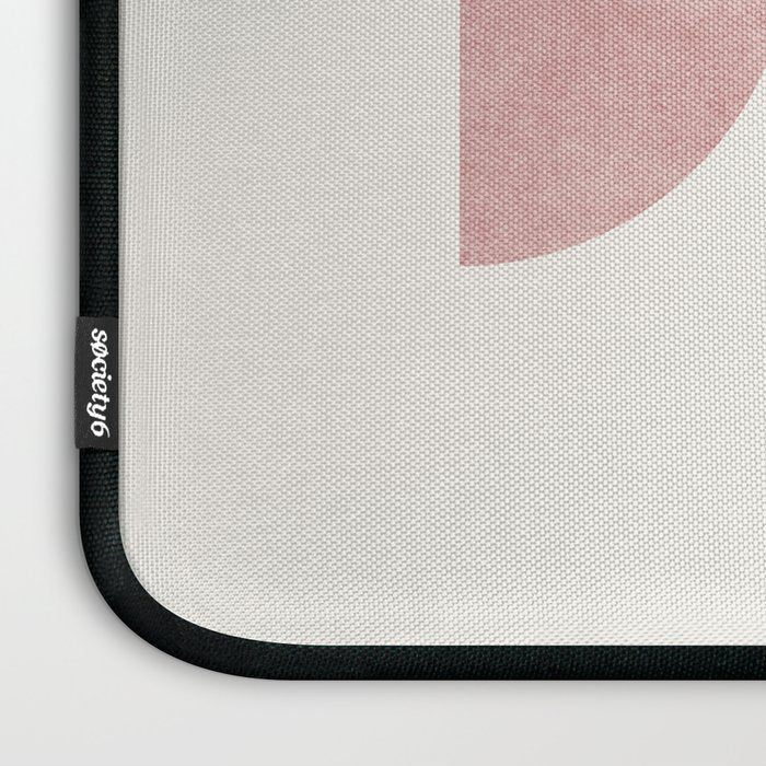 Woodblock Pink Brown Mid century modern Laptop Sleeve Gallery Image 3