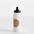 Woodblock Pink Brown Mid century modern Water Bottle Gallery Image 2