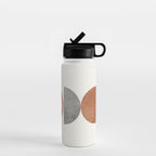 Woodblock Pink Brown Mid century modern Water Bottle Gallery Image 1