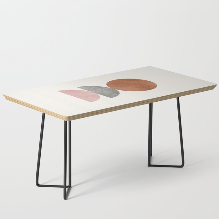 Woodblock Pink Brown Mid century modern Coffee Table Gallery Image 1