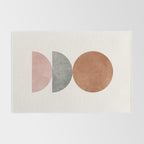 Woodblock Pink Brown Mid century modern Rug Gallery Image 2