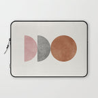 Woodblock Pink Brown Mid century modern Laptop Sleeve Gallery Image 1