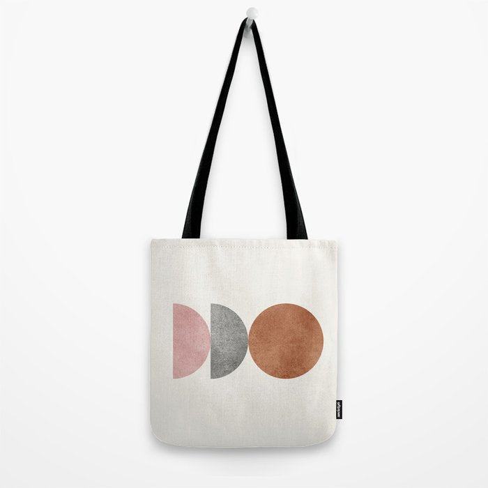 Woodblock Pink Brown Mid century modern Tote Bag Gallery Image 2